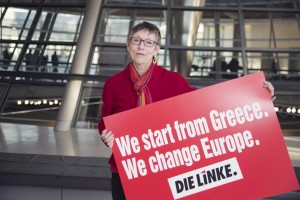 Die Linke's photo campaign in Berlin for supporting Syriza