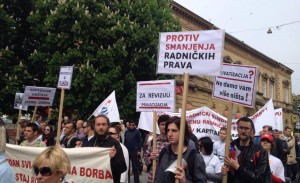Protests in Sisak, Croatia. 1st of May, 2015 