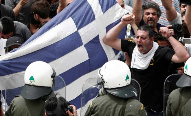 Greeks protest against austerity in 2010. Photo: Joanna/Flickr