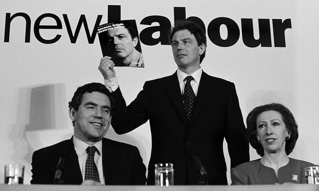 Tony Blair with Gordon Brown and Margaret Beckett at their 1997 election manifesto launch