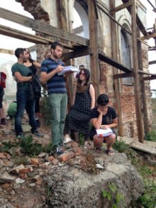 2015 Helixers at the site of a painted wooden synagogue discussed by Lissitzky.