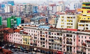 The Albanian capital of Tirana and the coloured facades that date back to Rama's time as mayor.